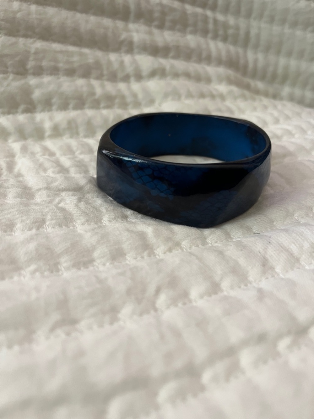 Snake Skin Blue Resin Bangle Bracelet